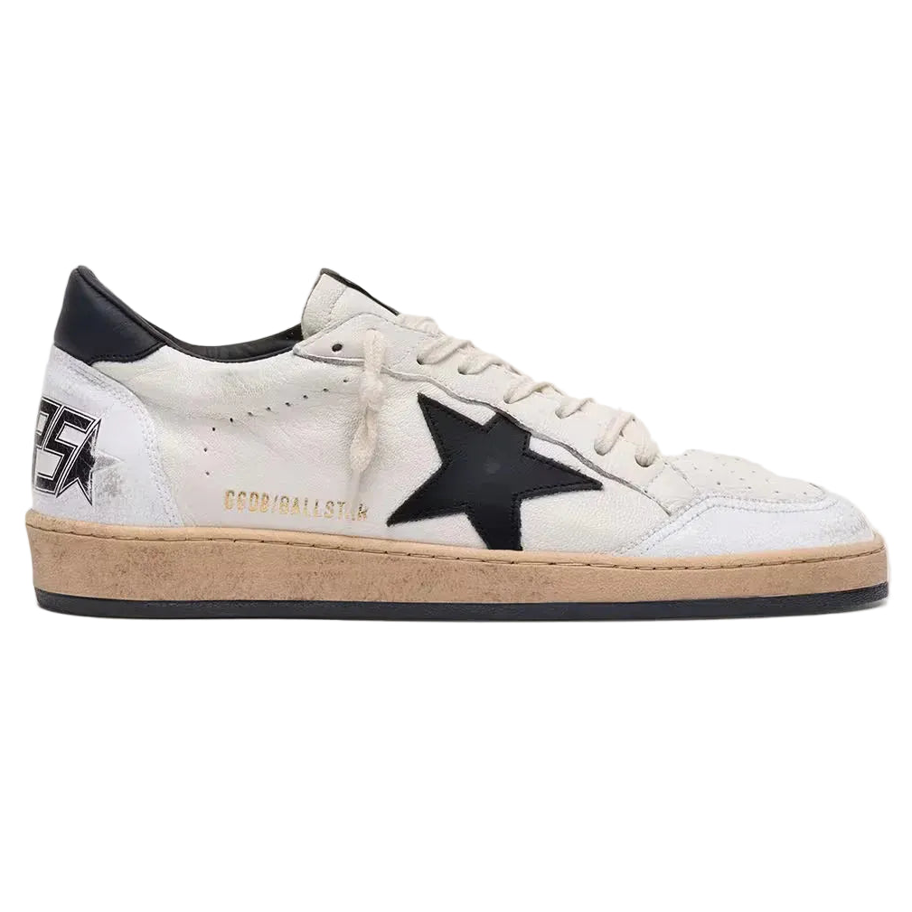 Golden Goose Men's Ball Star in white nappa with black star
