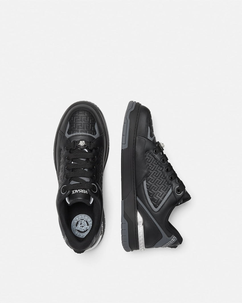 Biggie Basket Leather Sneakers Versace