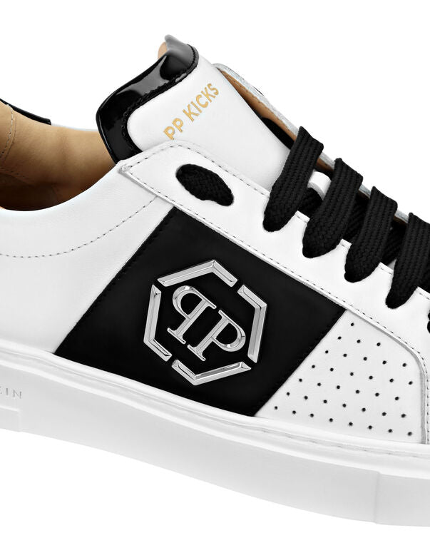 Philipp Plein Mix Leather Lo-Top Sneakers